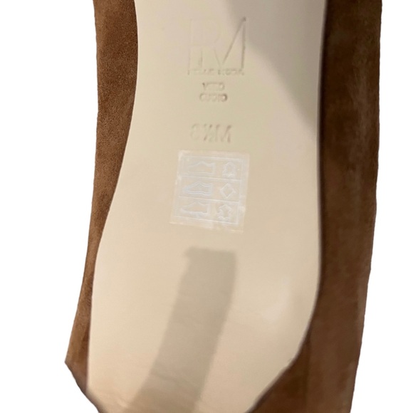 Pelle Moda Suede Open Toe Heels in Camel - Picture 3 of 5